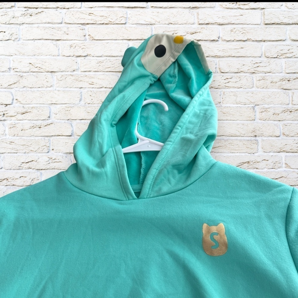 NWT Owl SQUISHMALLOWS Teal Hooded Dress with Gold Star Accents size XL Kids - Picture 4 of 7